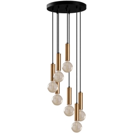 Φωτιστικό Οροφής Tempo 584TTM1329 40x40x136cm 7xE27 40W Gold Opviq