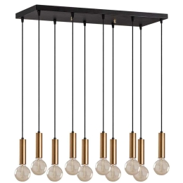 Φωτιστικό Οροφής - Ράγα Tempo 584TTM1331 75x24x136cm 10xE27 40W Black-Gold Opviq