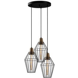 Φωτιστικό Οροφής Wire 584TTM1349 44x44x126cm 3xE27 40W Black Opviq