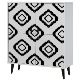 Παπουτσοθήκη - Ντουλάπι Multilux Fas 869VEL3987 95x36x111cm White-Black Μοριοσανίδα,Ξύλο