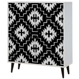 Παπουτσοθήκη - Ντουλάπι Multilux Swan 869VEL3989 95x36x111cm White-Black Μοριοσανίδα,Ξύλο