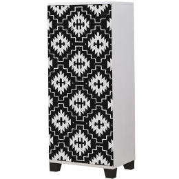 Παπουτσοθήκη Filinta Swan 869VEL6511 50x38x127cm White-Black Πλαστικό,Μοριοσανίδα