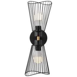 Φωτιστικό Τοίχου - Απλίκα Zeyno 584TTM1967 16x16x48cm 2xE27 40W Black Opviq