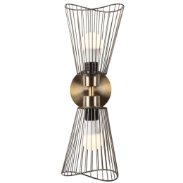 Φωτιστικό Τοίχου - Απλίκα Zeyno 584TTM1968 16x16x48cm 2xE27 40W Bronze Opviq