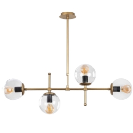 Φωτιστικό Οροφής - Ράγα Mudoni 892OPV1933 108x15x67/82cm 4xE27 40W Gold-Clear Opviq