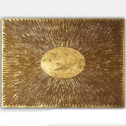Πίνακας Καμβάς 441HPE2696 100x70cm Gold Wallity Οριζόντιοι Ξύλο, Καμβάς