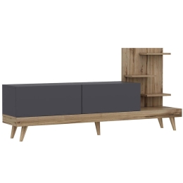 Έπιπλο Τηλεόρασης Dizayn 382NRC1113 180x37x82cm Anthracite-Walnut