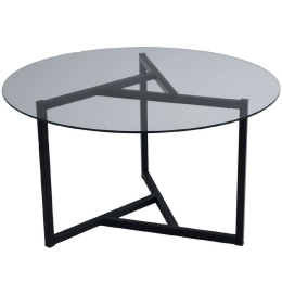 Τραπέζι Σαλονιού Trio 552NOS1411 75x75x42cm Clear-Black