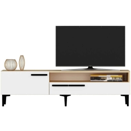 Έπιπλο Tηλεόρασης Zera 475OLV1103 150x35x50cm Oak-White