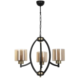 Φωτιστικό Οροφής Paul 534LUN3316 Φ60x80cm 3xE27 40W Black-Gold Opviq