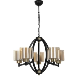 Φωτιστικό Οροφής Paul 534LUN3318 Φ60x80cm 5xE27 40W Black-Gold Opviq