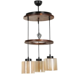 Φωτιστικό Οροφής David 534LUN3383 Φ35x80cm 3xE27 40W Brown-Gold Opviq