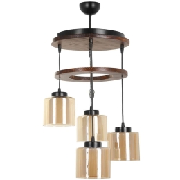 Φωτιστικό Οροφής David 534LUN3385 Φ35x80cm 4xE27 40W Brown-Gold Opviq