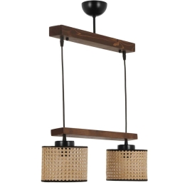 Φωτιστικό Οροφής David 534LUN3391 45x15x80cm 2xE27 40W Brown-Natural Opviq