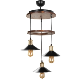 Φωτιστικό Οροφής David 534LUN3409 Φ35x80cm 3xE27 40W Brown-Black Opviq