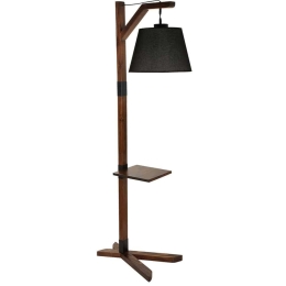 Φωτιστικό Δαπέδου Με Ραφάκι Liza 534LUN3673 40x54x185cm E27 40W Walnut-Black Opviq