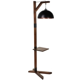 Φωτιστικό Δαπέδου Με Ραφάκι Liza 534LUN3676 40x54x185cm E27 40W Walnut-Black Opviq