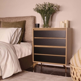 Συρταριέρα Yuna 811MDD4111 70x40x86cm Oak-Black