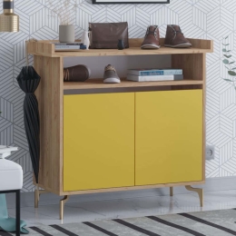 Παπουτσοθήκη Solea 811MDD4127 100x35x102cm Oak-Yellow Μοριοσανίδα, Μελαμίνη