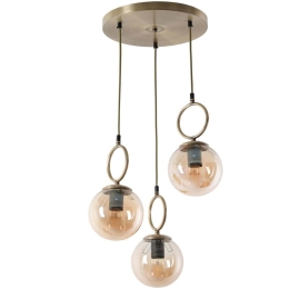 Φωτιστικό Οροφής Morino 846STL2812 Φ30x70cm 3xE27 40W Gold Opviq