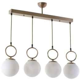 Φωτιστικό Οροφής - Ράγα Morino 846STL2830 65x16x70cm 4xE27 40W Gold-White Opviq