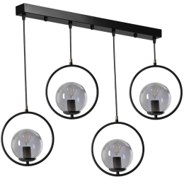 Φωτιστικό Οροφής - Ράγα Ring 846STL2844 65x30x70cm 4xE27 40W Black Opviq