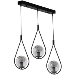 Φωτιστικό Οροφής - Ράγα Damla 846STL2864 55x20x80cm 3xE27 40W Black Opviq