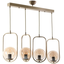 Φωτιστικό Οροφής - Ράγα Ahu 846STL2879 65x18x70cm 4xE27 40W Gold Opviq