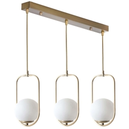 Φωτιστικό Οροφής - Ράγα Ahu 846STL2892 55x18x70cm 3xE27 40W Gold-White Opviq