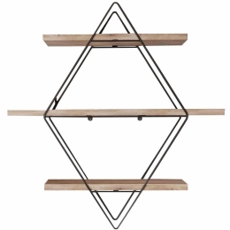 Ραφιέρα Τοίχου Prizma 498HFT1111 70x16x60cm Oak-Black