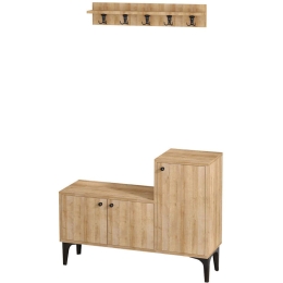 Έπιπλο Εισόδου Simon 393MRD1223 100x35x85cm Oak Πλαστικό,Μοριοσανίδα