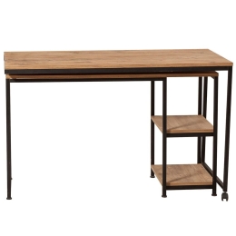 Γραφείο Bera 869VEL6607 125/205x54,5x79cm Black-Pine