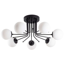 Φωτιστικό Οροφής - Πλαφονιέρα Daisy 521SHN3436 90x90x35cm 7xE27 40W Black-White Opviq