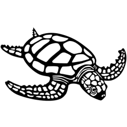 Διακοσμητικό Τοίχου Caretta Caretta 279ENZ1140 53x30cm Black Wallity Μέταλλο