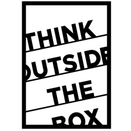 Διακοσμητικό Τοίχου Think Outside The Box 279ENZ1176 35x50cm Black Wallity Μέταλλο