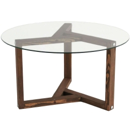 Τραπέζι Σαλονιού Miro 552NOS1412 75x75x40cm Clear-Walnut