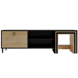 Έπιπλο Tηλεόρασης Με Ζιγκόν 285LCV1130 180x40x55cm Oak-Black