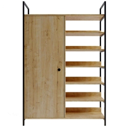 Ντουλάπα Μονόφυλλη Ruzgar 285LCV1161 100x40x180cm Oak-Black Μονόφυλλη