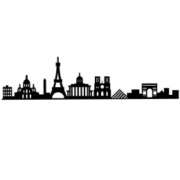 Διακοσμητικό Τοίχου Paris Skyline 575TNL1116 120x29cm Black Wallity Μέταλλο