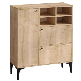Μπουφές Ewa 793ELG1805 100x35x125cm Oak-Black