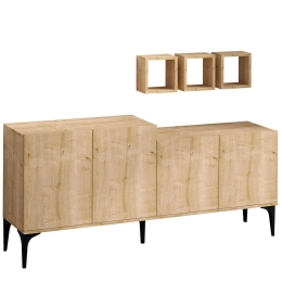 Μπουφές Με Ράφια Magne (Σετ 4Τμχ) 793ELG1809 180x40x85cm Oak