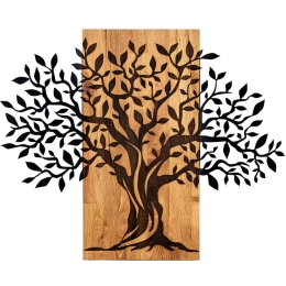 Διακοσμητικό Τοίχου Sogut 279ENZ1771 72x58cm Walnut-Black Wallity Μέταλλο,Ξύλο