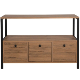 Μπουφές Nero v2 570VLT1911 120x30x76cm Walnut-Black Μελαμίνη,Μέταλλο