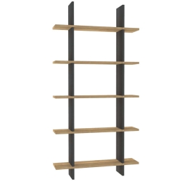 Βιβλιοθήκη Lina 835PUQ3657 80x19,6x160cm Oak-Anthracite