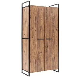 Ντουλάπα Δίφυλλη Dynamic 863SPH5409 104x52x225cm Pine-Black Δίφυλλη