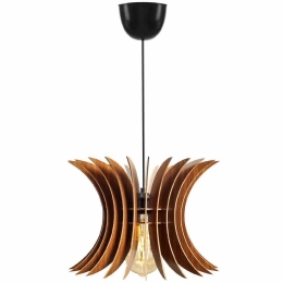 Φωτιστικό Οροφής 390FLH1549 Φ20x60cm 1xE27 40W Walnut Opviq