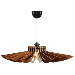 Φωτιστικό Οροφής 390FLH1555 Φ52x45cm 1xE27 40W Walnut Opviq