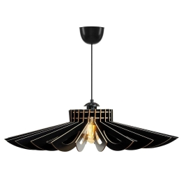 Φωτιστικό Οροφής 390FLH1557 Φ52x45cm 1xE27 40W Black Opviq