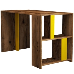 Γραφείο Lima 845HCT3844 120x60x75,4cm Walnut-Yellow