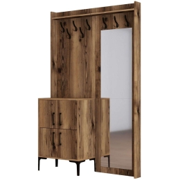 Έπιπλο Εισόδου Berlin 845HCT4210 120x35x200cm Walnut Μοριοσανίδα, Μέταλλο